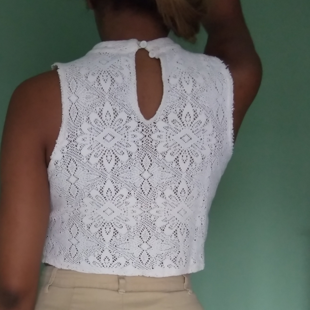 Women's Free people cream lace crop top - Picture 5 of 9